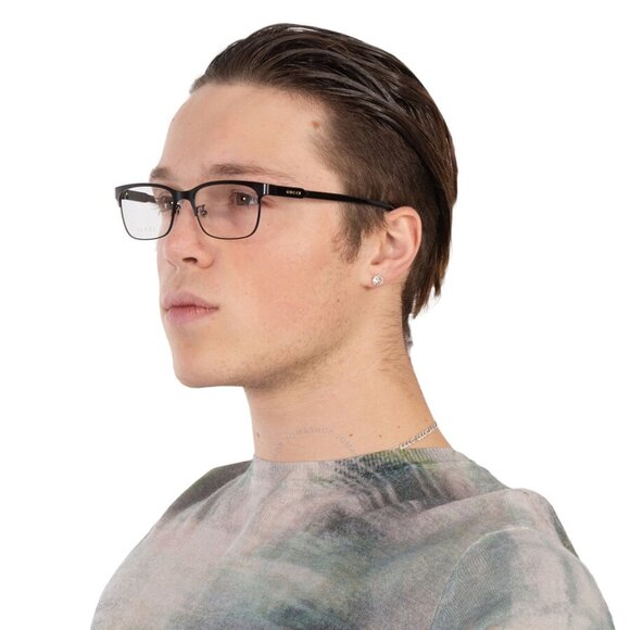 Gucci GG0494OJ 001 Black Rectangular Titanium Eyeglasses Frame Japan 56-18-150 - Picture 2 of 13